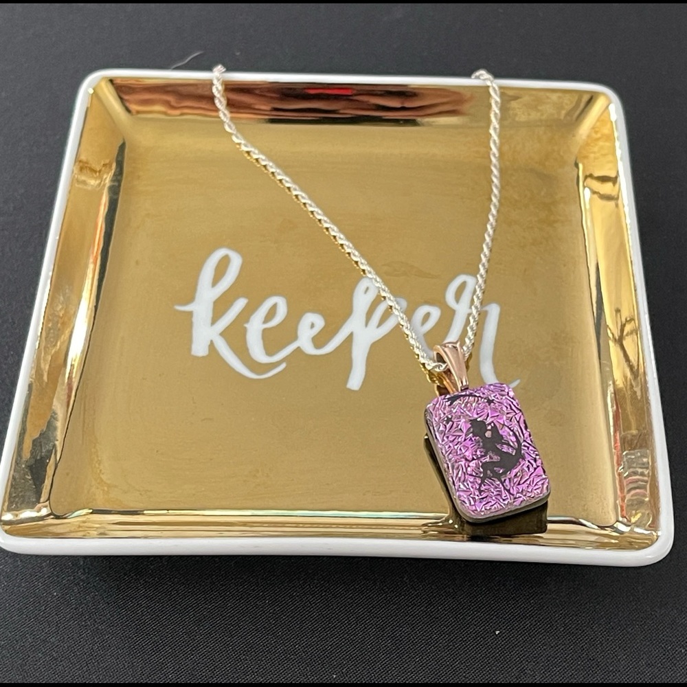 Pink Fused Dichroic Glass with Sexy Fairy Image on Moon 🌙💗